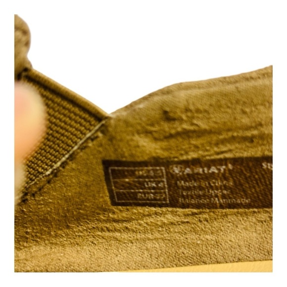 Ariat women's Taupe Faux Suede Textile upper with frindge and silver button. - Picture 3 of 11